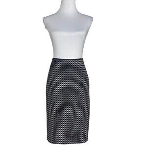 Express Women’s Black White Y2K Geometric Career Business Pencil Skirt 0/W27